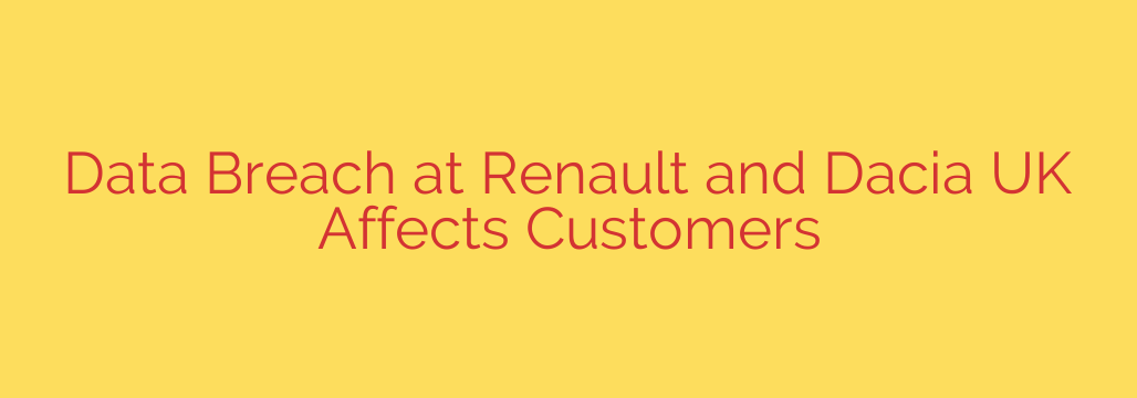 Data Breach at Renault and Dacia UK Affects Customers