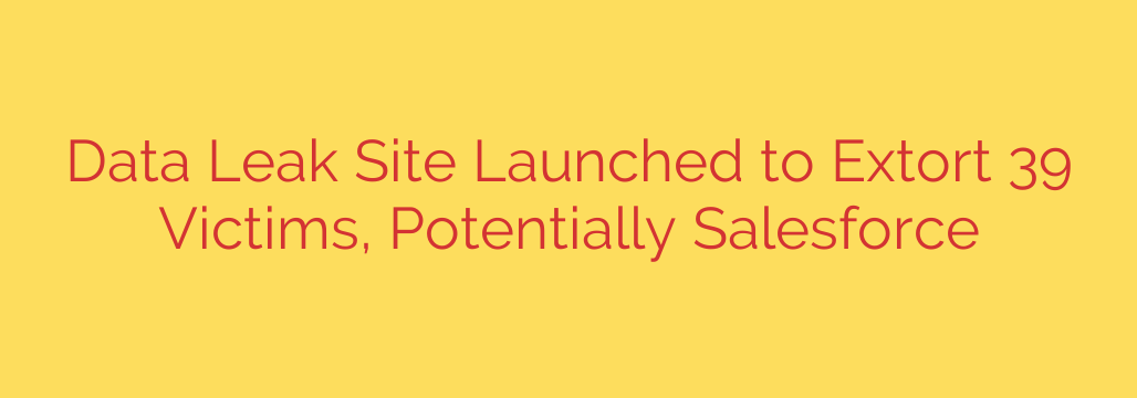 Data Leak Site Launched to Extort 39 Victims, Potentially Salesforce