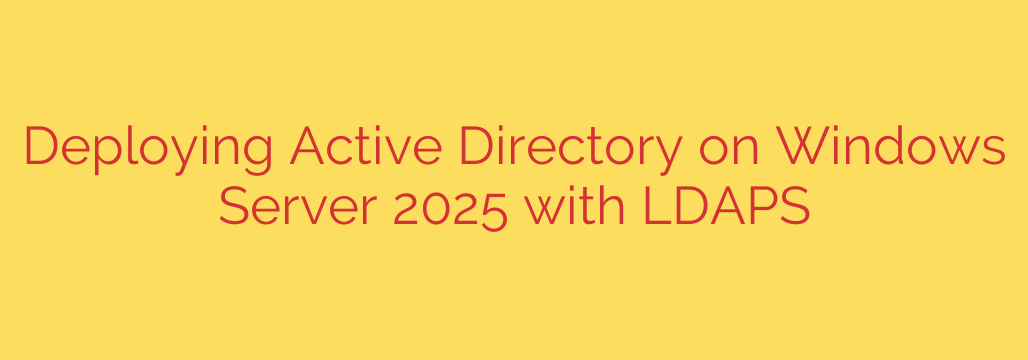 Deploying Active Directory on Windows Server 2025 with LDAPS