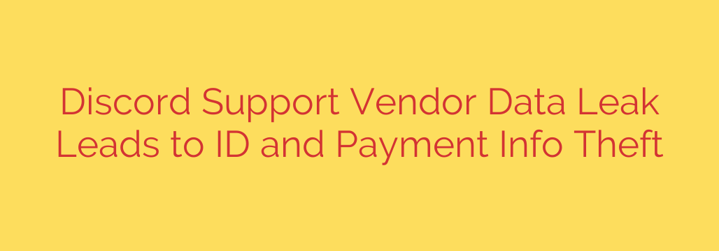 Discord Support Vendor Data Leak Leads to ID and Payment Info Theft