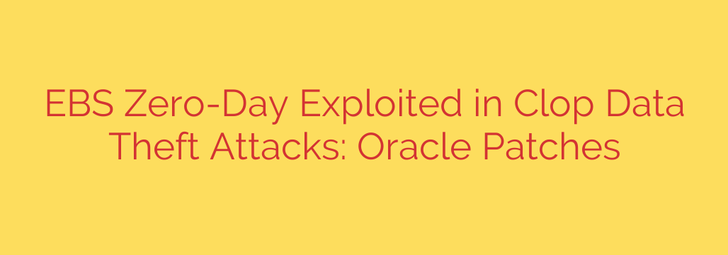 EBS Zero-Day Exploited in Clop Data Theft Attacks: Oracle Patches