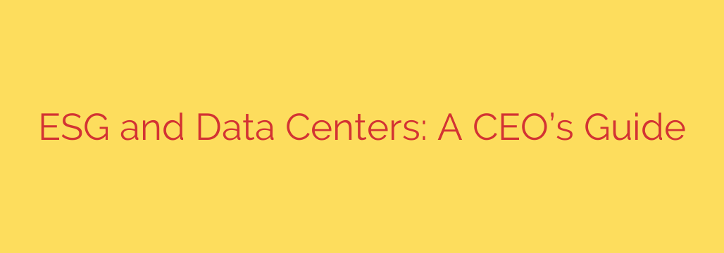 ESG and Data Centers: A CEO’s Guide