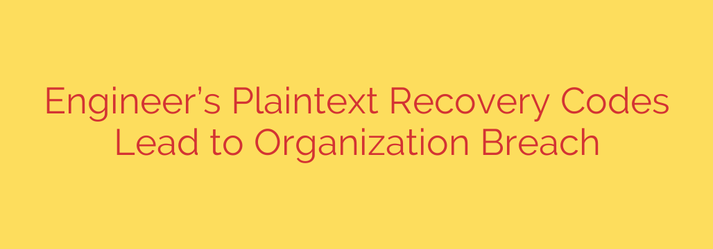 Engineer’s Plaintext Recovery Codes Lead to Organization Breach