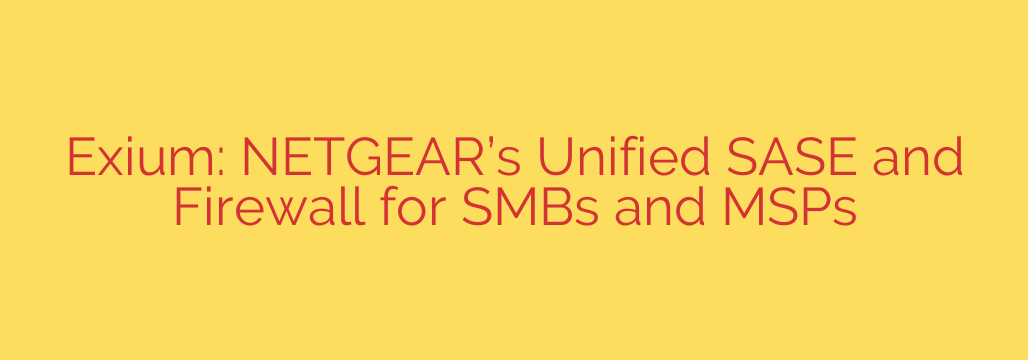 Exium: NETGEAR’s Unified SASE and Firewall for SMBs and MSPs
