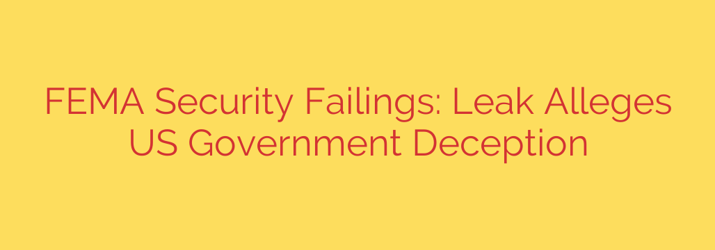 FEMA Security Failings: Leak Alleges US Government Deception