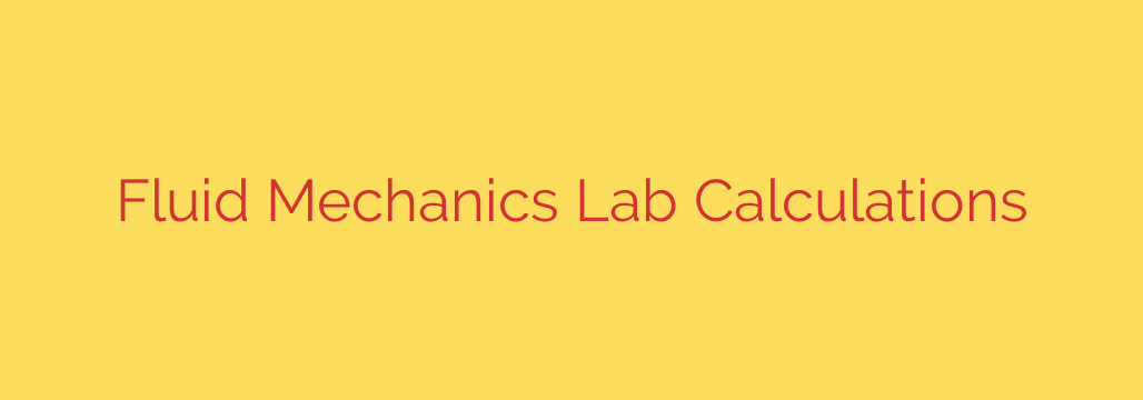 Fluid Mechanics Lab Calculations