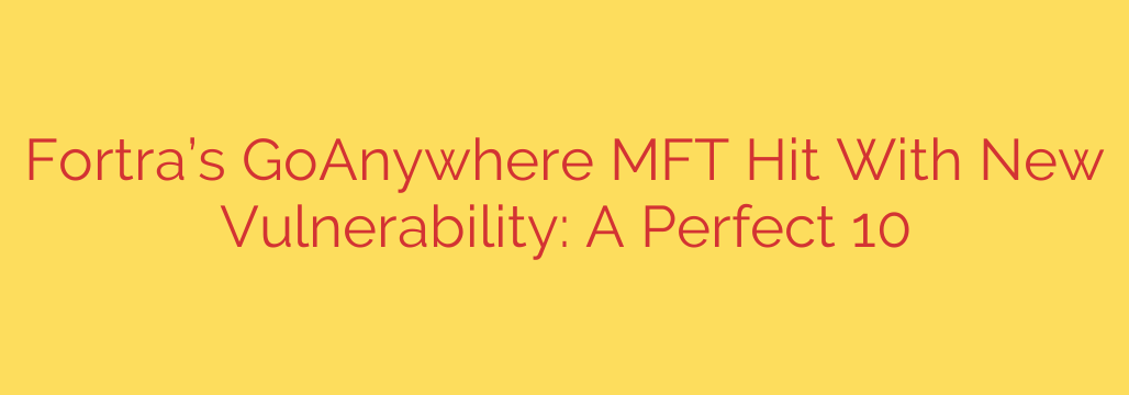 Fortra’s GoAnywhere MFT Hit With New Vulnerability: A Perfect 10