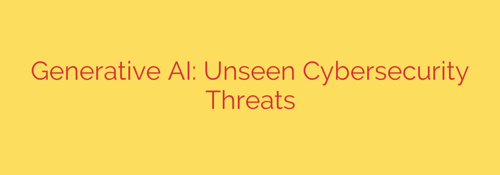 Generative AI: Unseen Cybersecurity Threats