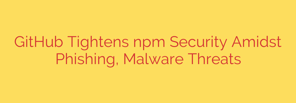 GitHub Tightens npm Security Amidst Phishing, Malware Threats