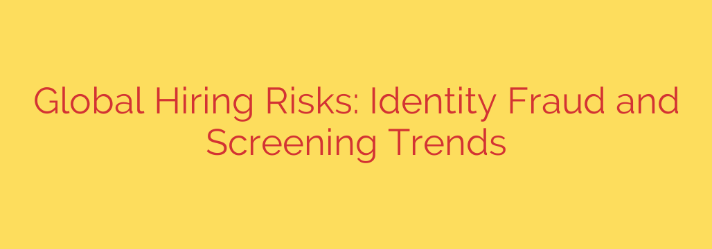 Global Hiring Risks: Identity Fraud and Screening Trends