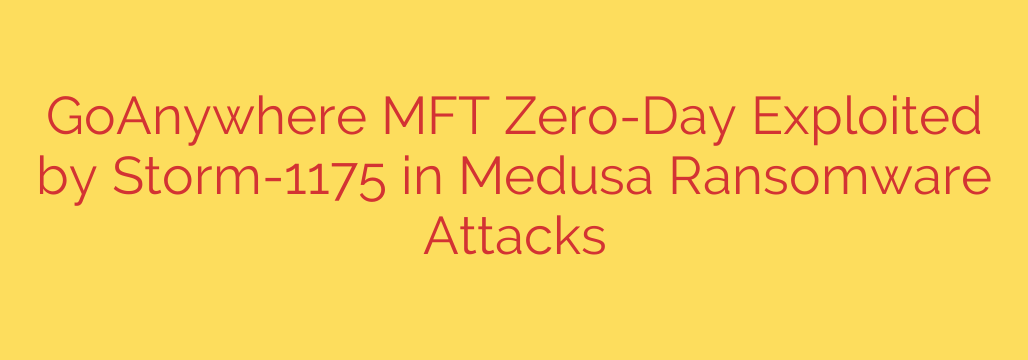 GoAnywhere MFT Zero-Day Exploited by Storm-1175 in Medusa Ransomware Attacks