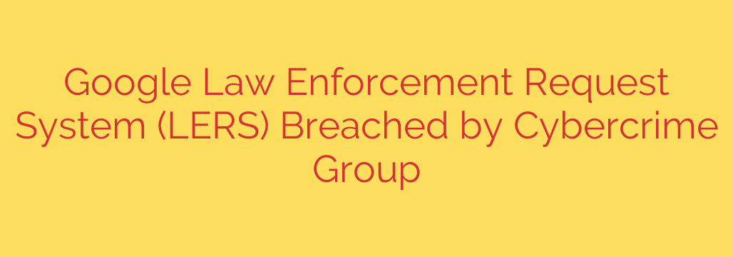 Google Law Enforcement Request System (LERS) Breached by Cybercrime Group
