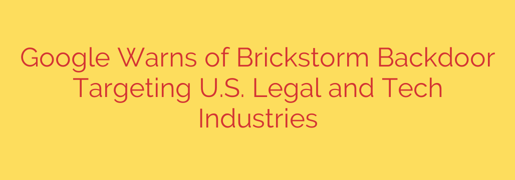 Google Warns of Brickstorm Backdoor Targeting U.S. Legal and Tech Industries