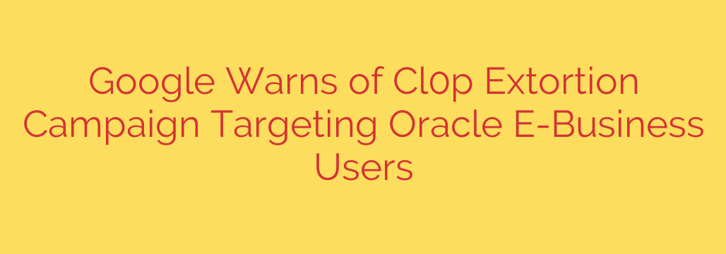 Google Warns of Cl0p Extortion Campaign Targeting Oracle E-Business Users