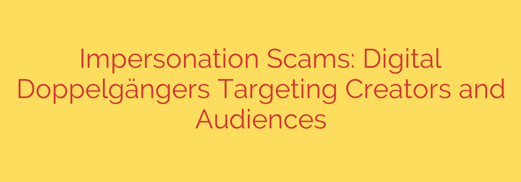 Impersonation Scams: Digital Doppelgängers Targeting Creators and Audiences