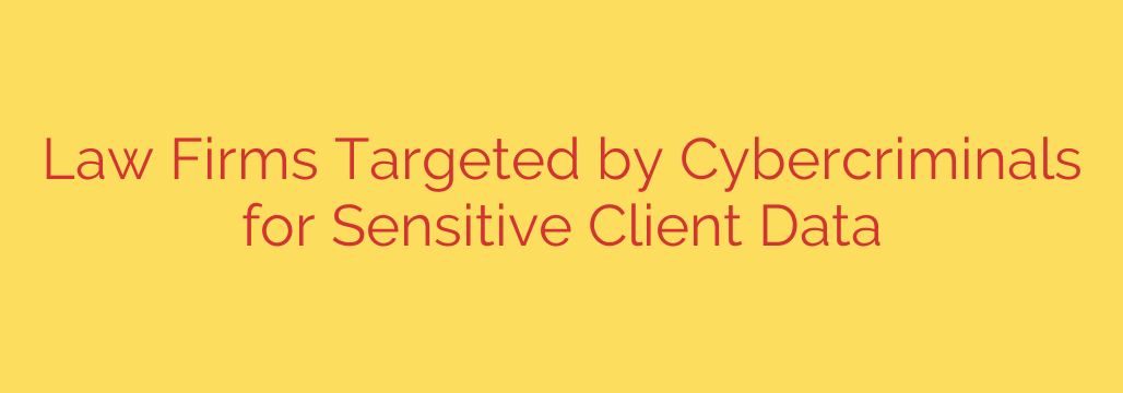 Law Firms Targeted by Cybercriminals for Sensitive Client Data