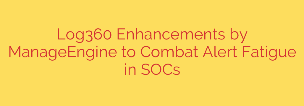 Log360 Enhancements by ManageEngine to Combat Alert Fatigue in SOCs