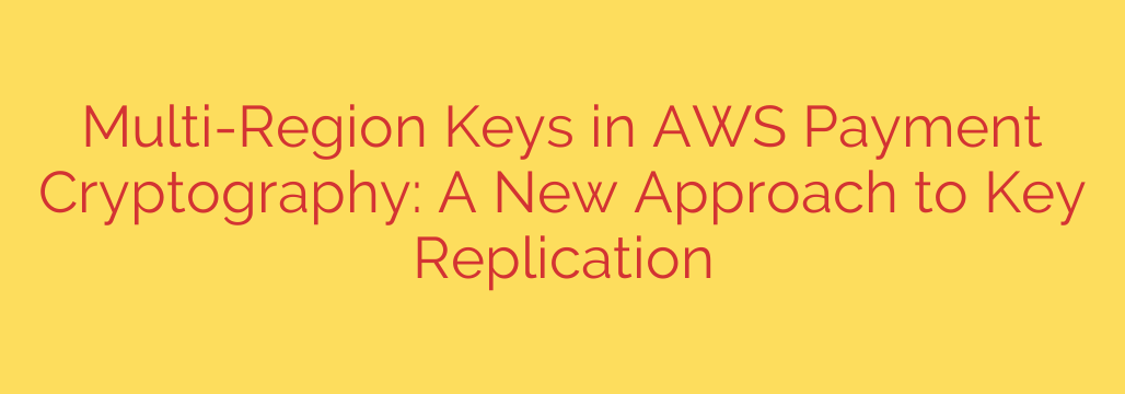 Multi-Region Keys in AWS Payment Cryptography: A New Approach to Key Replication