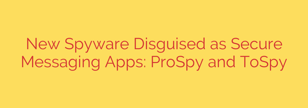 New Spyware Disguised as Secure Messaging Apps: ProSpy and ToSpy