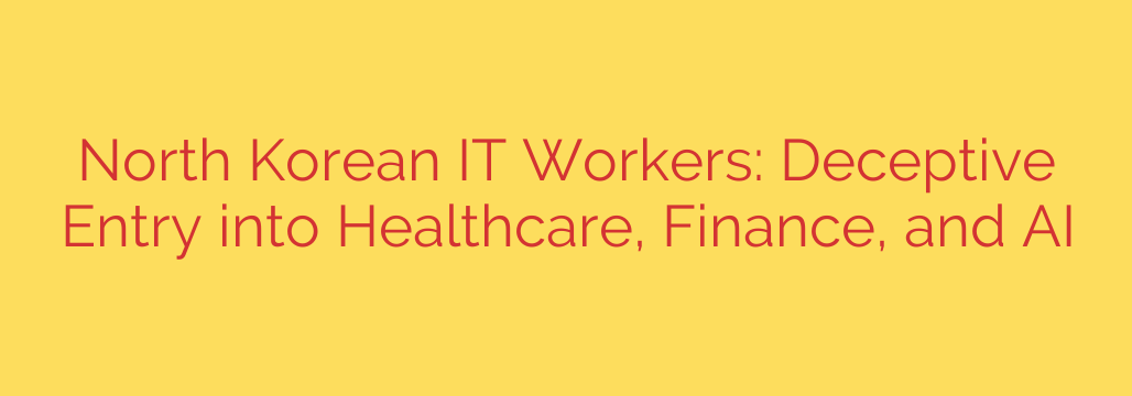 North Korean IT Workers: Deceptive Entry into Healthcare, Finance, and AI