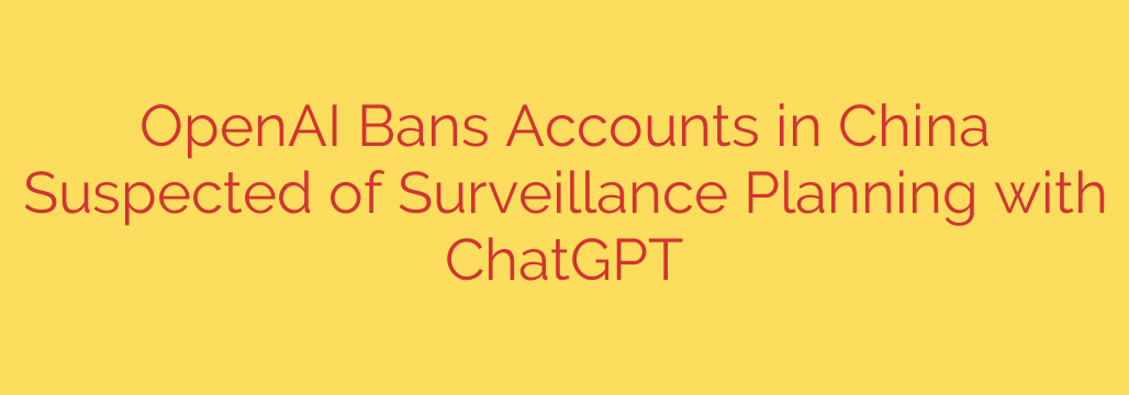 OpenAI Bans Accounts in China Suspected of Surveillance Planning with ChatGPT