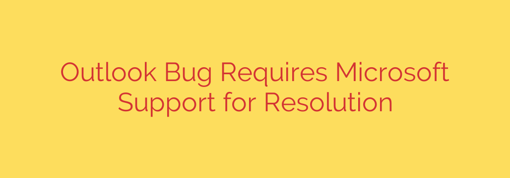 Outlook Bug Requires Microsoft Support for Resolution
