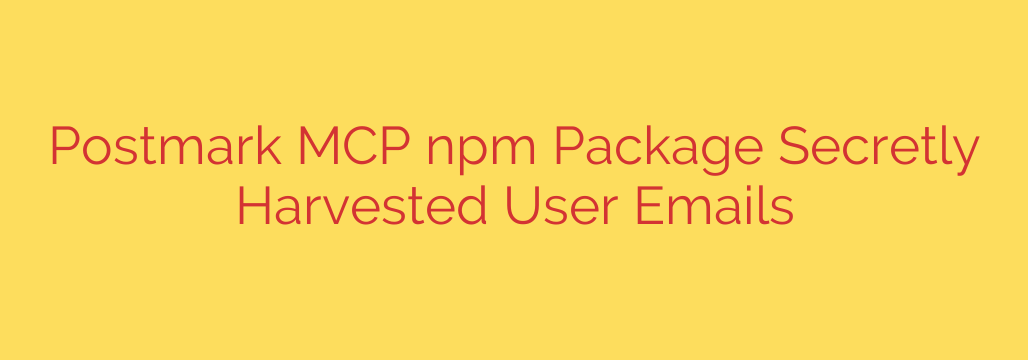 Postmark MCP npm Package Secretly Harvested User Emails