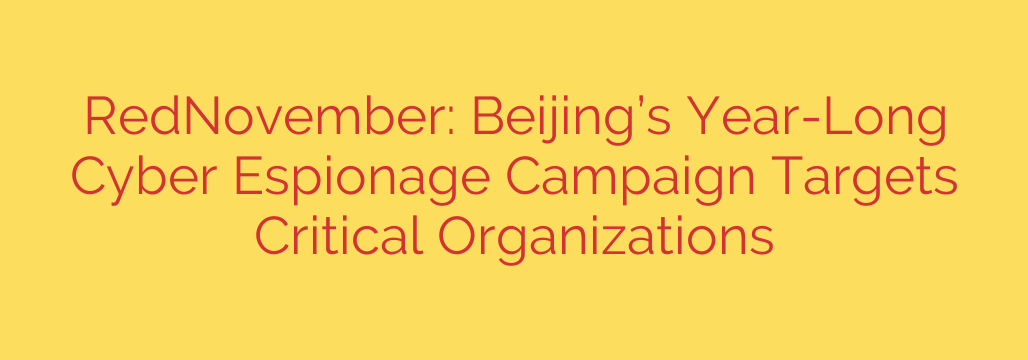 RedNovember: Beijing’s Year-Long Cyber Espionage Campaign Targets Critical Organizations