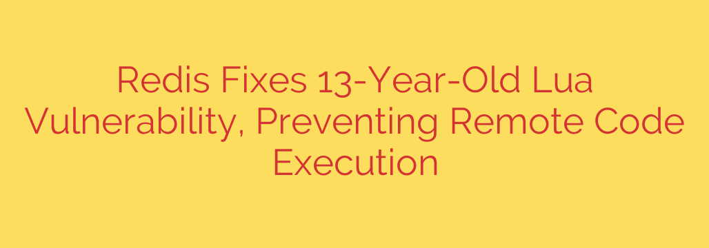 Redis Fixes 13-Year-Old Lua Vulnerability, Preventing Remote Code Execution