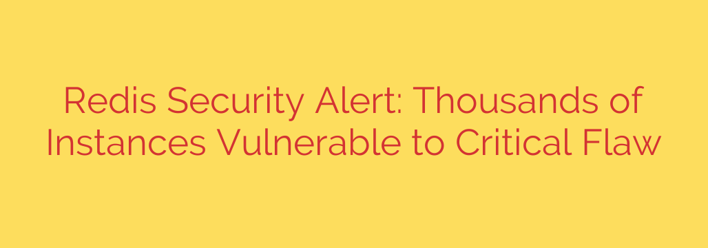 Redis Security Alert: Thousands of Instances Vulnerable to Critical Flaw