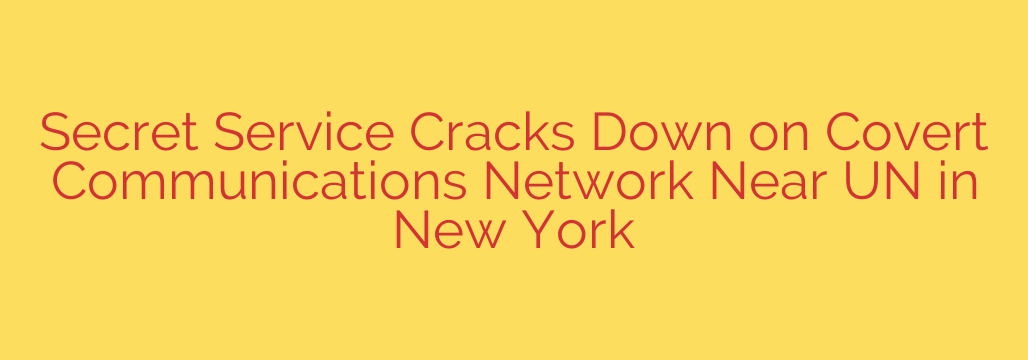 Secret Service Cracks Down on Covert Communications Network Near UN in New York