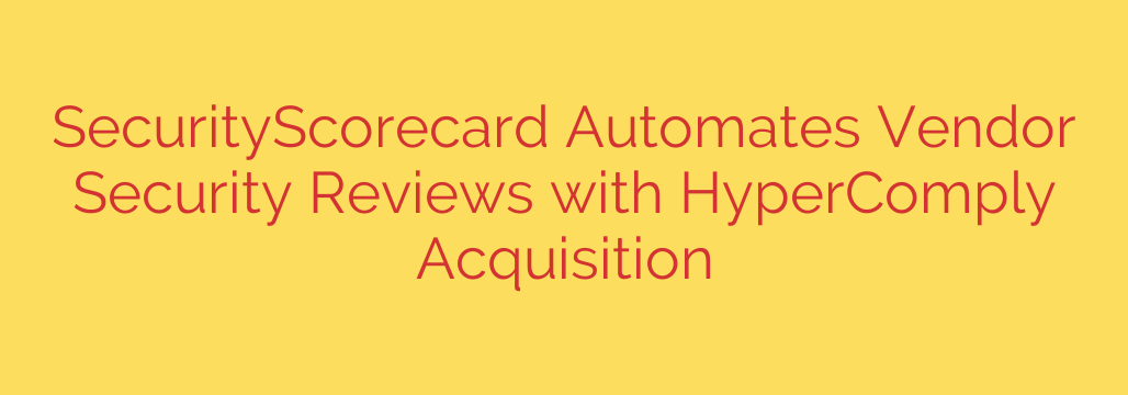 SecurityScorecard Automates Vendor Security Reviews with HyperComply Acquisition