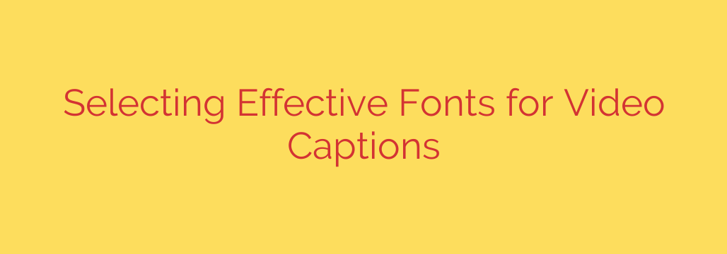 Selecting Effective Fonts for Video Captions