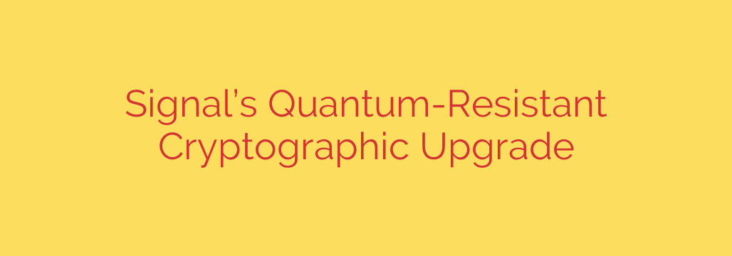 Signal’s Quantum-Resistant Cryptographic Upgrade