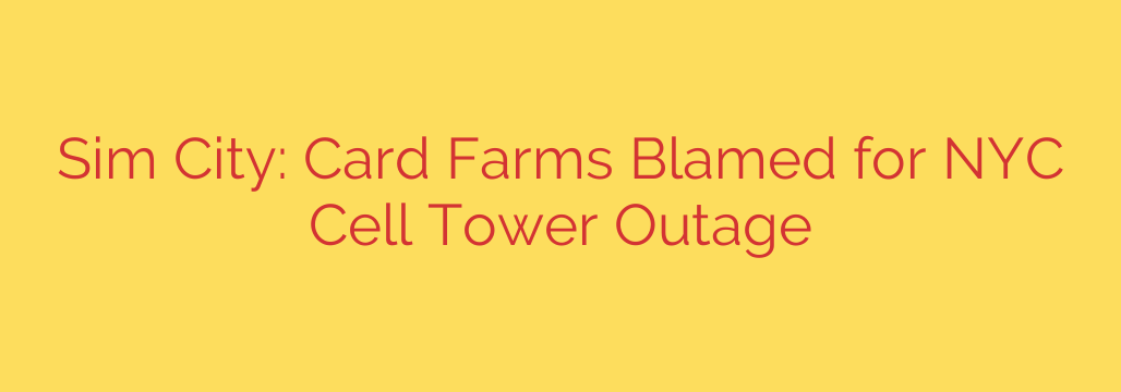 Sim City: Card Farms Blamed for NYC Cell Tower Outage