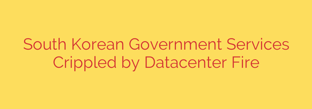 South Korean Government Services Crippled by Datacenter Fire