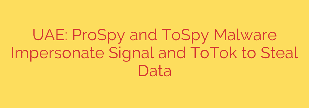 UAE: ProSpy and ToSpy Malware Impersonate Signal and ToTok to Steal Data