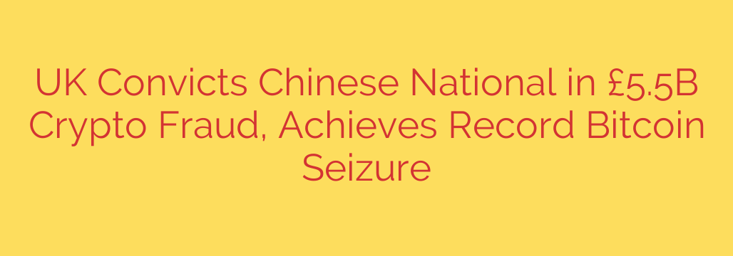 UK Convicts Chinese National in £5.5B Crypto Fraud, Achieves Record Bitcoin Seizure