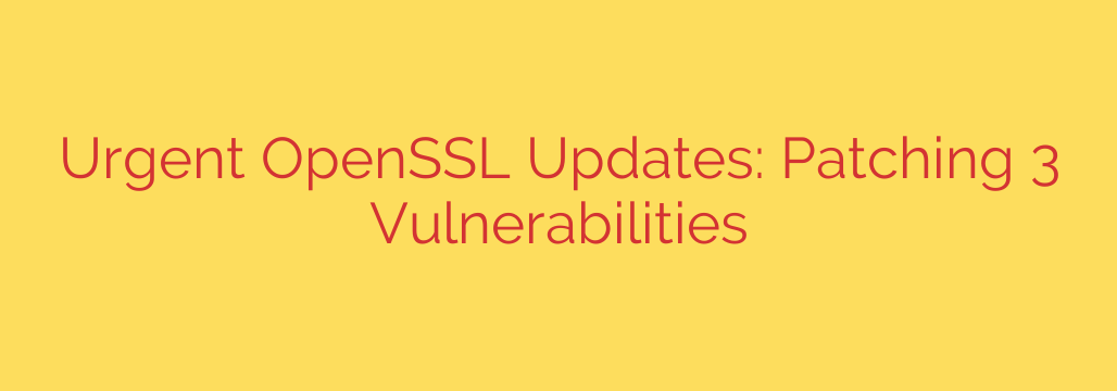 Urgent OpenSSL Updates: Patching 3 Vulnerabilities