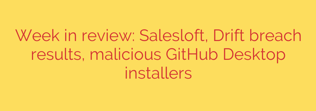 Week in review: Salesloft, Drift breach results, malicious GitHub Desktop installers