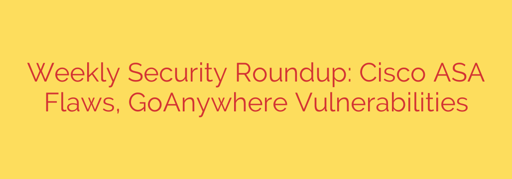 Weekly Security Roundup: Cisco ASA Flaws, GoAnywhere Vulnerabilities