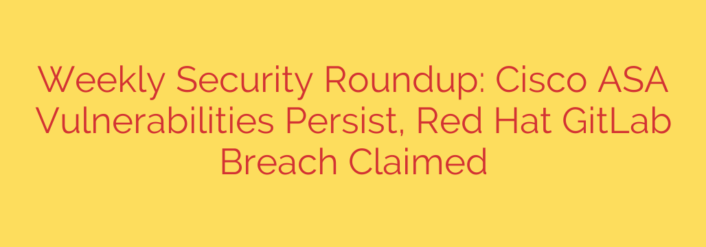 Weekly Security Roundup: Cisco ASA Vulnerabilities Persist, Red Hat GitLab Breach Claimed