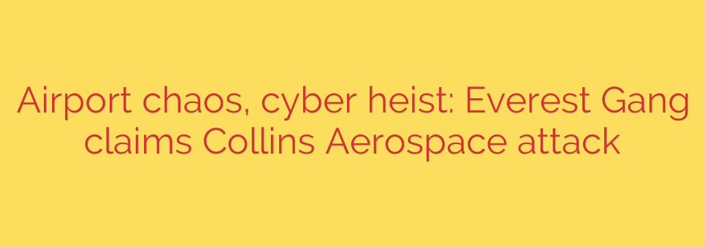 Airport chaos, cyber heist: Everest Gang claims Collins Aerospace attack