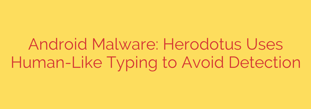 Android Malware: Herodotus Uses Human-Like Typing to Avoid Detection