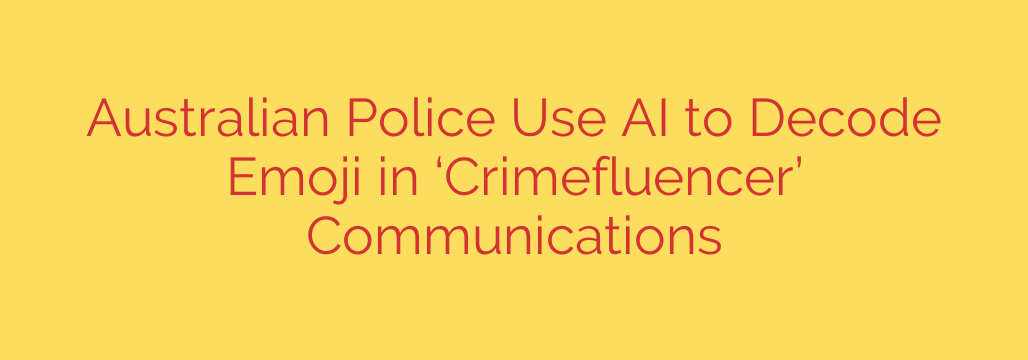 Australian Police Use AI to Decode Emoji in ‘Crimefluencer’ Communications