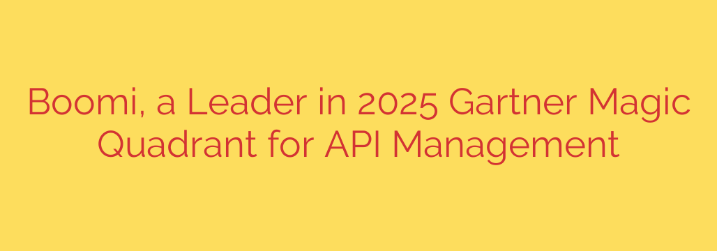 Boomi, a Leader in 2025 Gartner Magic Quadrant for API Management