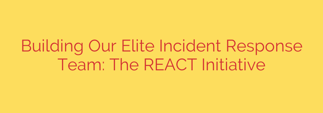 Building Our Elite Incident Response Team: The REACT Initiative