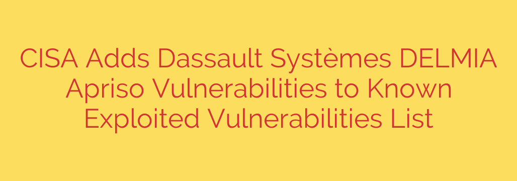 CISA Adds Dassault Systèmes DELMIA Apriso Vulnerabilities to Known Exploited Vulnerabilities List