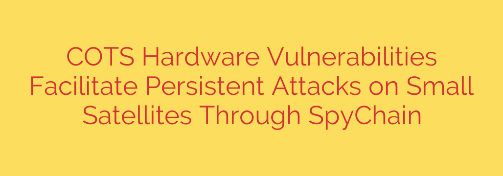 COTS Hardware Vulnerabilities Facilitate Persistent Attacks on Small Satellites Through SpyChain