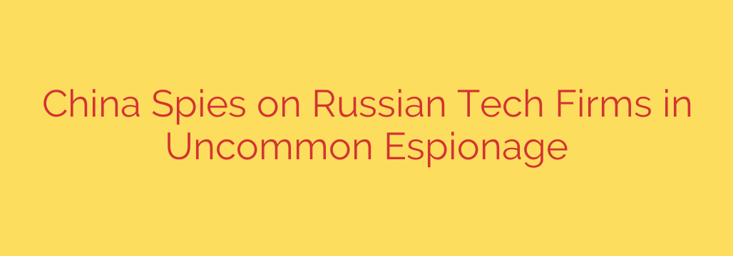 China Spies on Russian Tech Firms in Uncommon Espionage